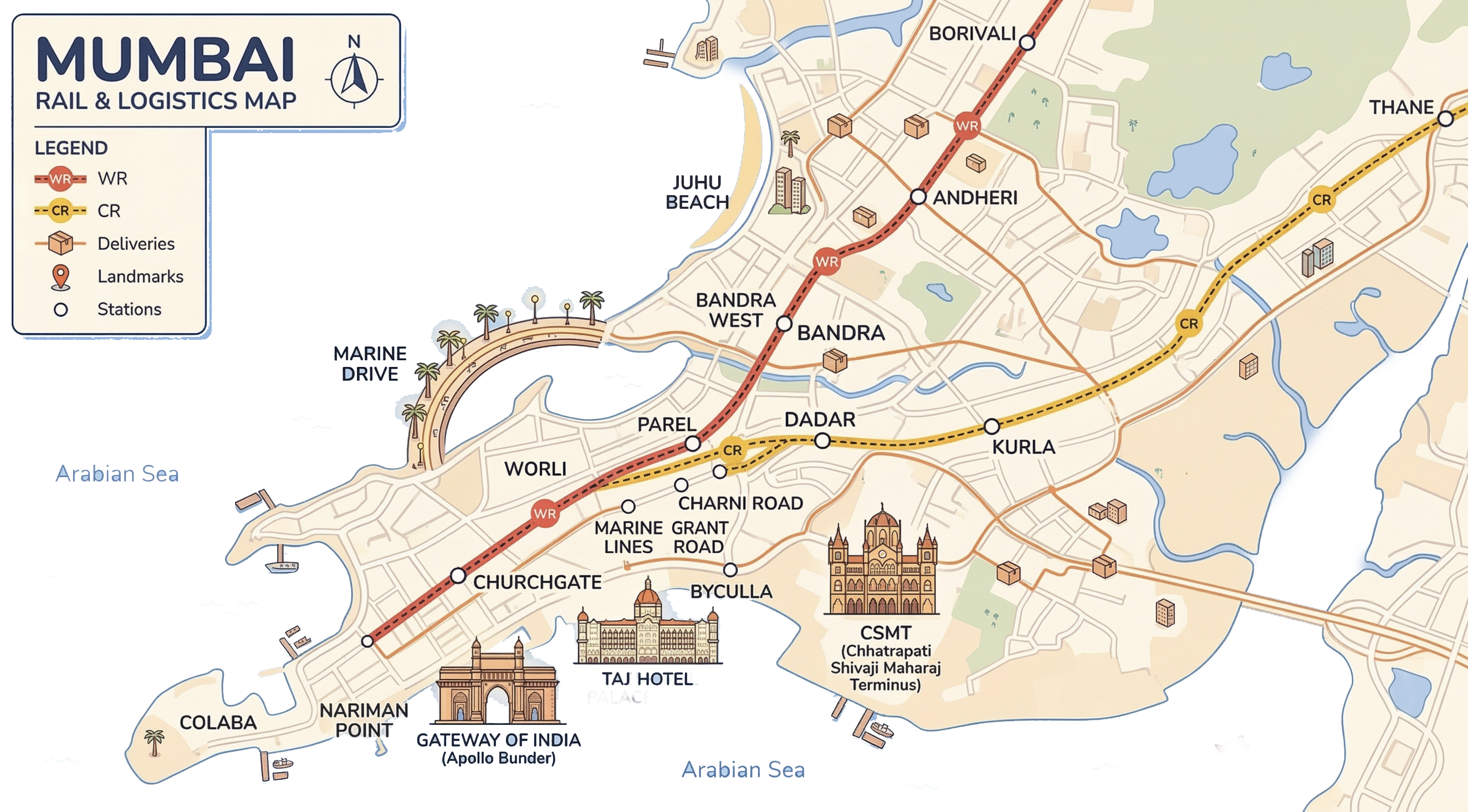 Mumbai Delivery Route Map